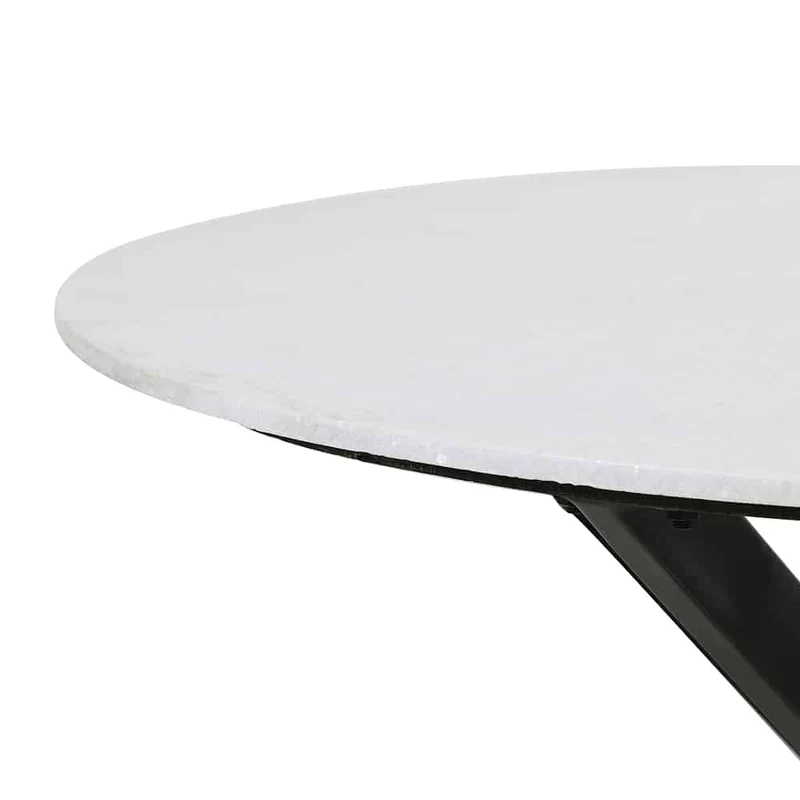 Esstisch TOMOCHI Marmor weiß schwarz Ø120x78 cm