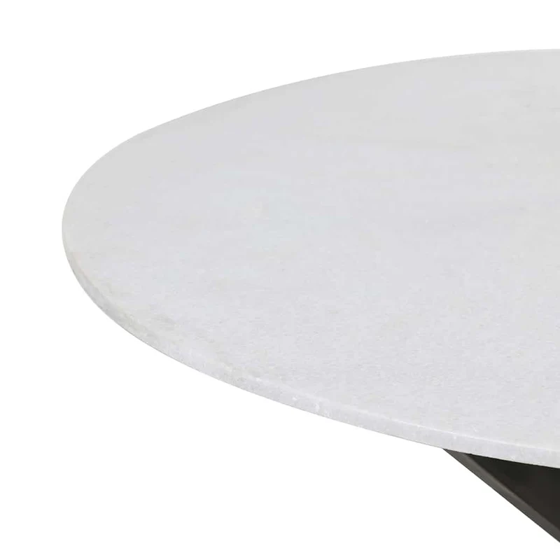 Esstisch TOMOCHI Marmor weiß schwarz Ø120x78 cm