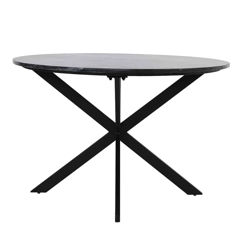 Esstisch TOMOCHI Marmor schwarz+schwarz Ø120x78 cm