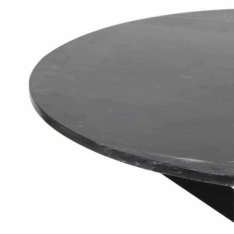 Esstisch TOMOCHI Marmor schwarz+schwarz Ø120x78 cm