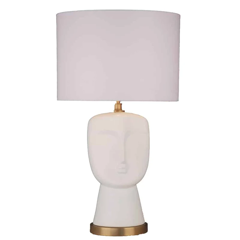 Tischlampe ODETTE Gesicht weiß Ø35x75cm