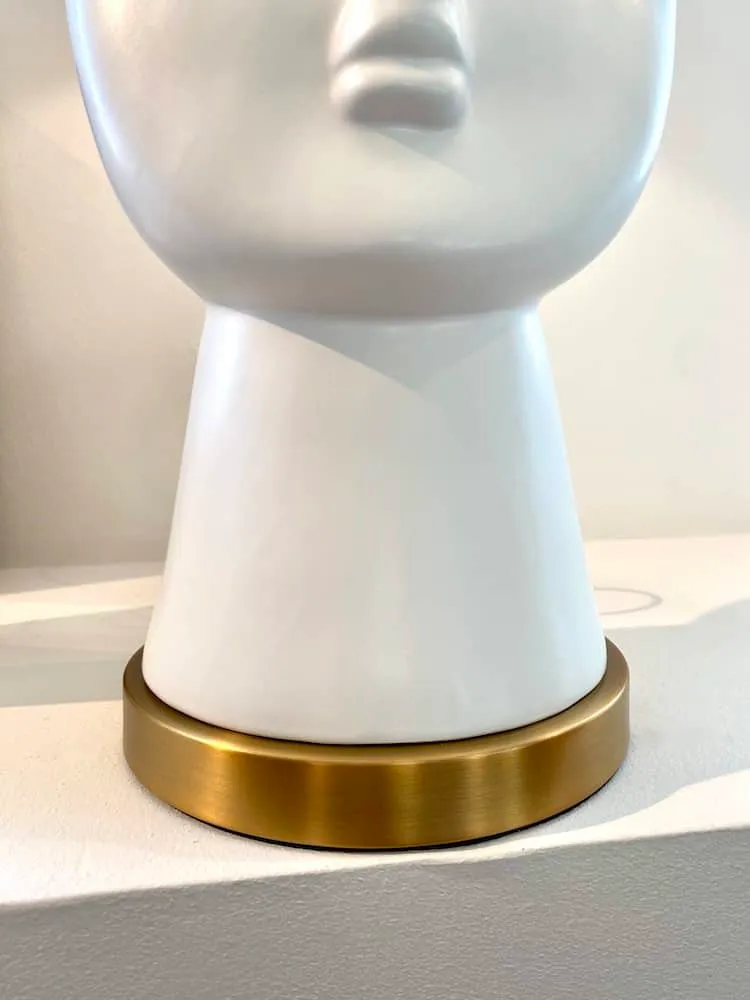 Tischlampe ODETTE Gesicht weiß Ø35x75cm