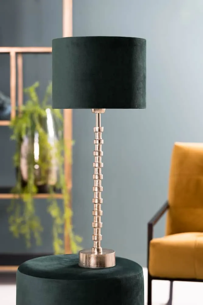 Tischlampe MALINDA gold-schwarz Velours 80 cm