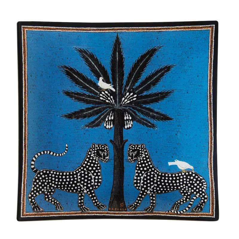 Glasteller MOSAICO blau - quadratisch S-M-L