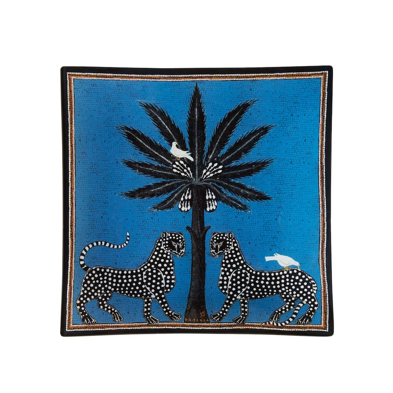 Glasteller MOSAICO blau - quadratisch S-M-L