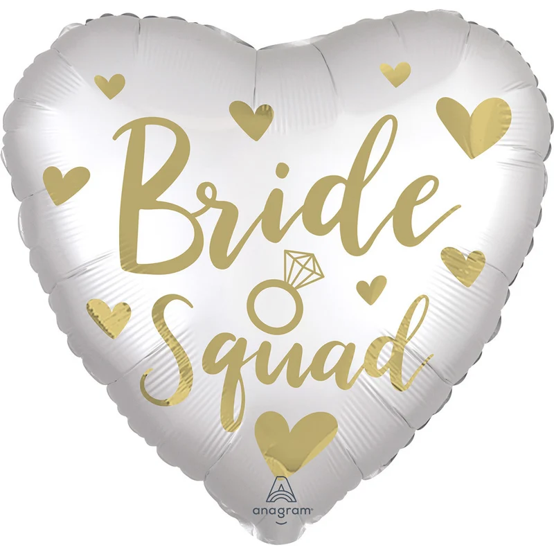 18"/Ø43cm Herz Folienballon "Bride Squad"