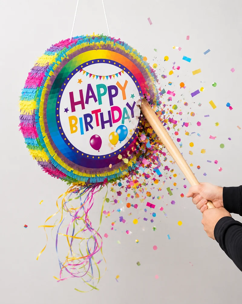 Pinata "Happy Birthday" | Bunt - 50 cm