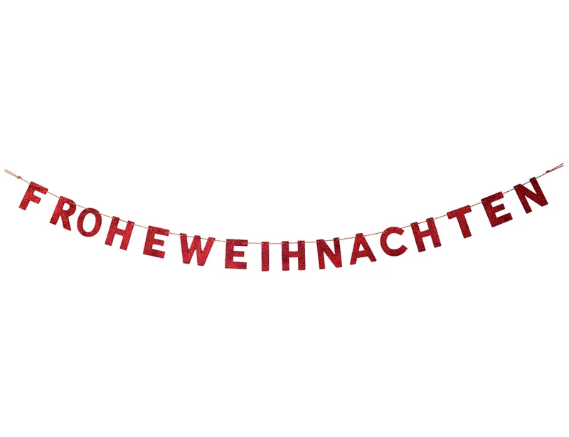 Glitzer Holz Girlande "FROHE WEIHNACHTEN" 190x10 cm | Adventsdekoration