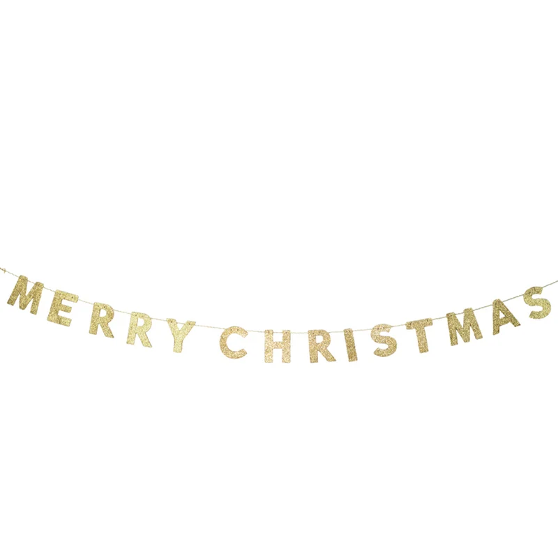 Glitzer Holz Girlande "FROHE WEIHNACHTEN" 190x10 cm | Adventsdekoration