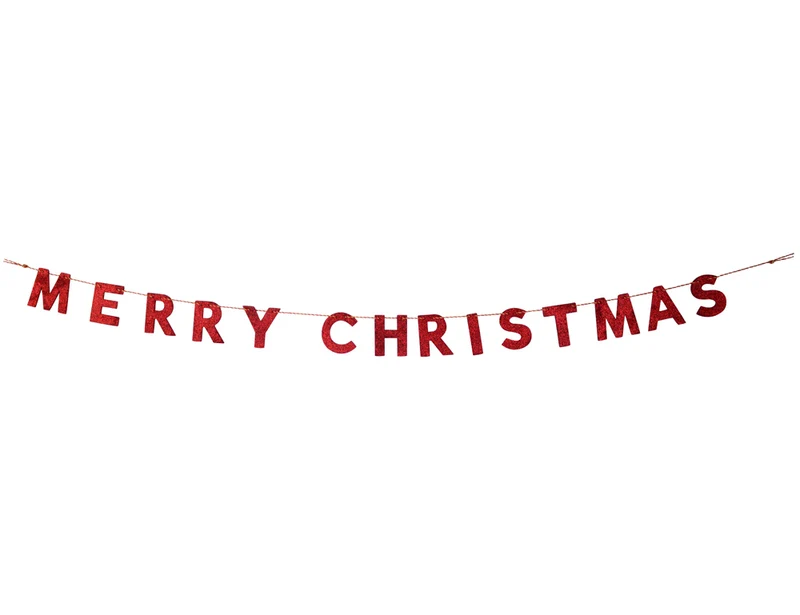 Glitzer Holz Girlande "FROHE WEIHNACHTEN" 190x10 cm | Adventsdekoration