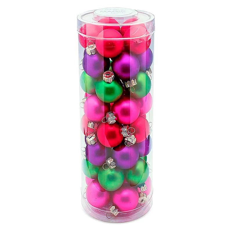 Weihnachtskugeln Happy Xmas | Ø 3 cm | 40 Stück | Glas | Bunte Mini-Kugeln