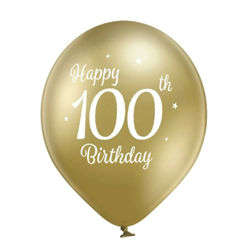 Luftballon Ø30cm Happy 100th Birthday | 6 Stk.