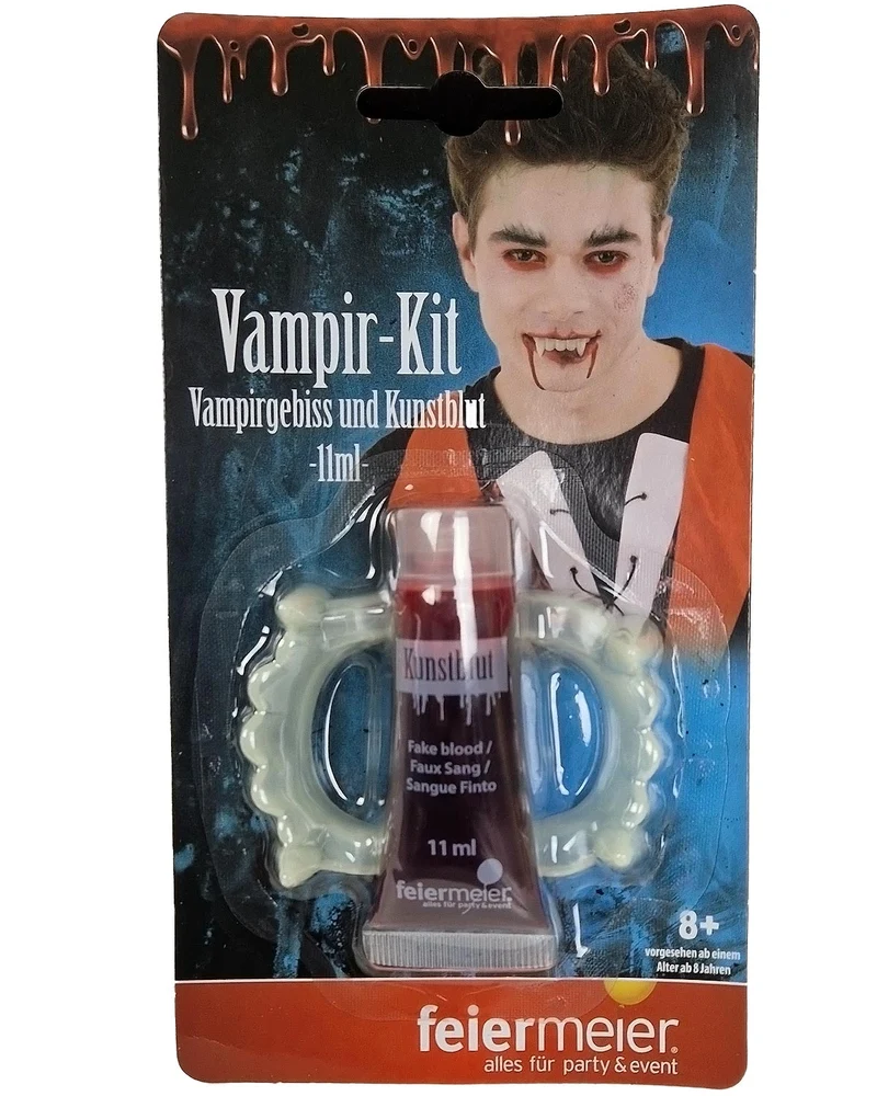 feiermeier Vampir-Set "Gebiss und Kunstblut" | 11ml