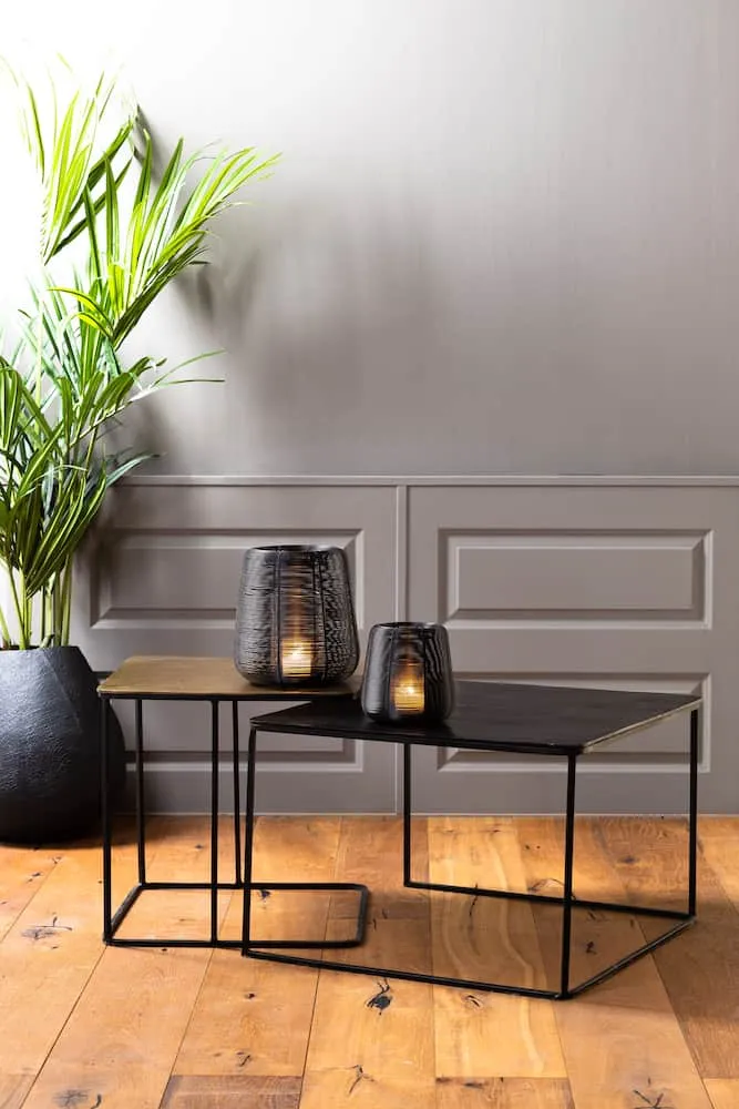 Beistelltisch 2er-Set LEBU antik kupfer+bronze