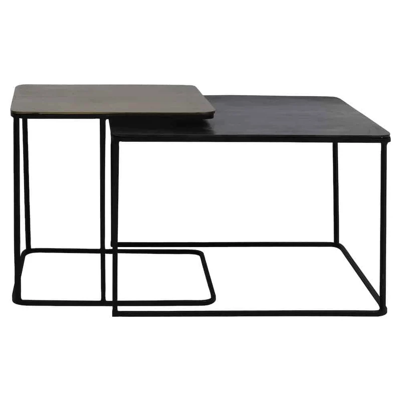 Beistelltisch 2er-Set LEBU antik kupfer+bronze