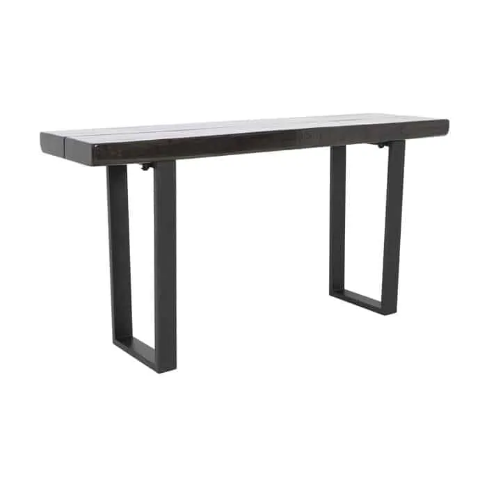 Konsolentisch MAYEN recyclet Holz - glänzend schwarz 160x44x82 cm