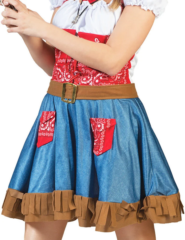 Cowgirl Kostüm "Arizona" für Damen - Blau Rot | Cowboykostüm Kleid