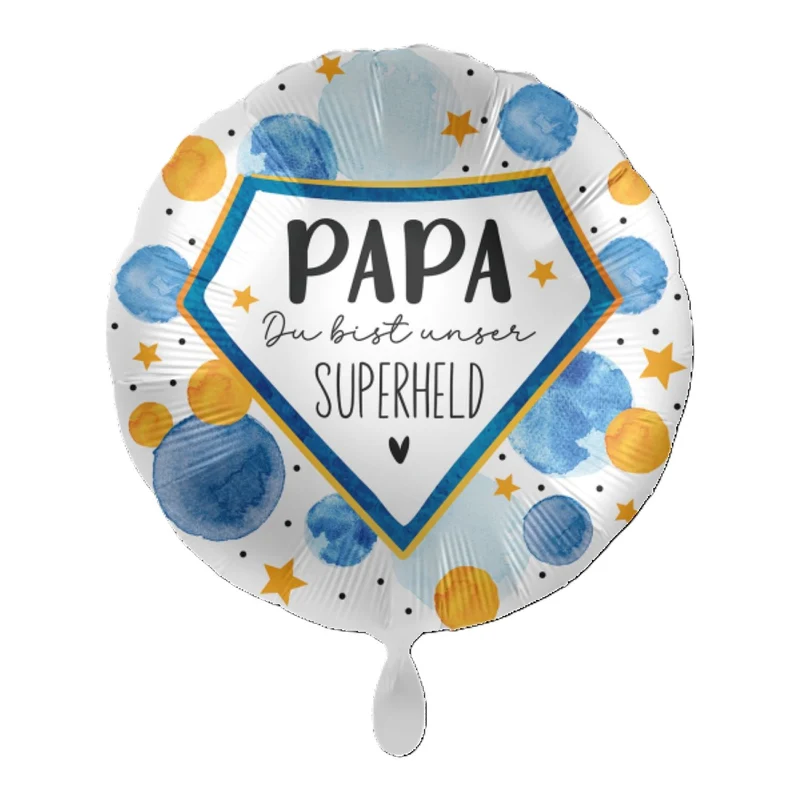 18"/Ø43cm Folienballon "Papa du bist unser Superheld"