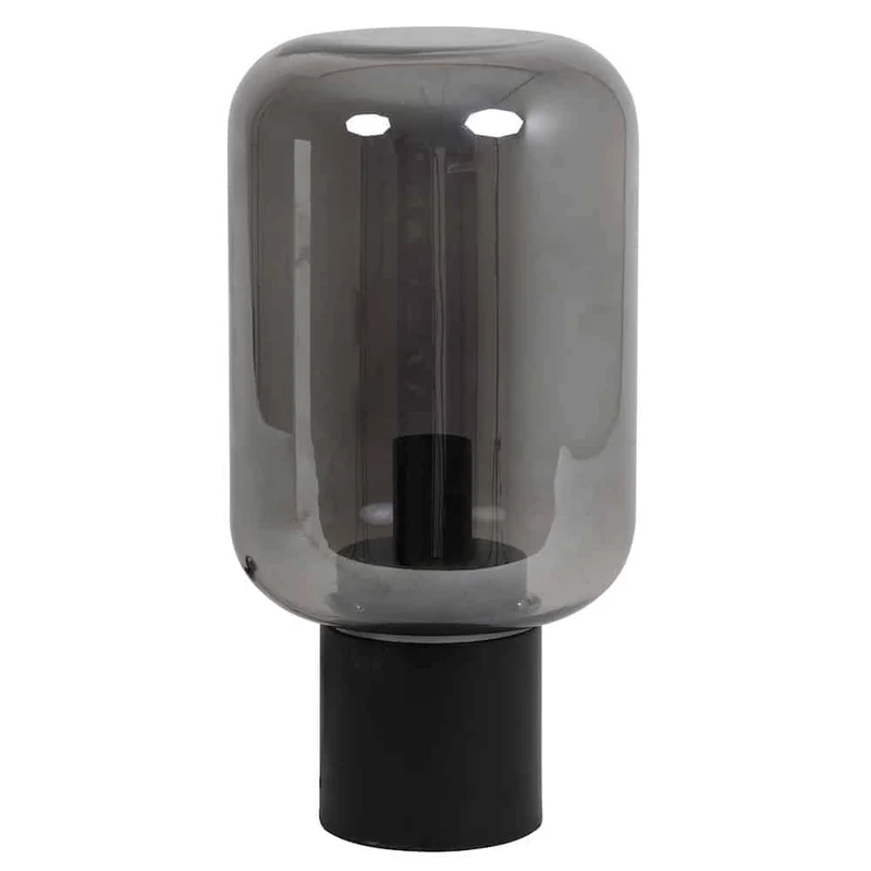 Tischlampe ARTURAN smoke grau, matt schwarz- Ø22x52cm