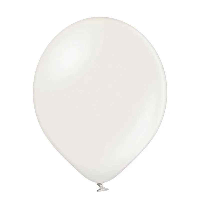 25 Stk. Luftballon Uni Metallic Ø 12cm | Weiß/Pearl
