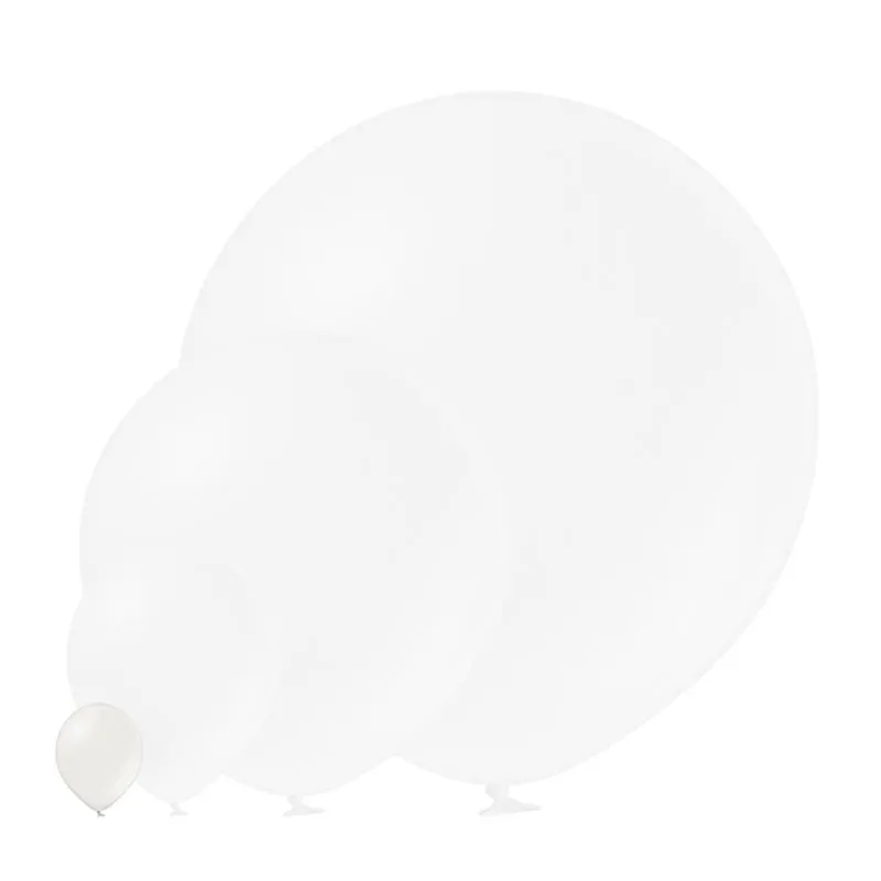25 Stk. Luftballon Uni Metallic Ø 12cm | Weiß/Pearl