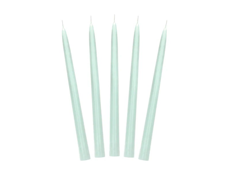 Spitzkerzen 24cm 10Stk. | Salbeigrün Matt