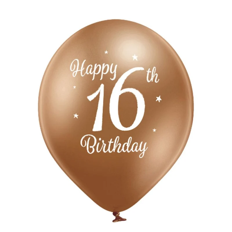 Luftballon Ø30cm Happy 16th Birthday | 6 Stk.