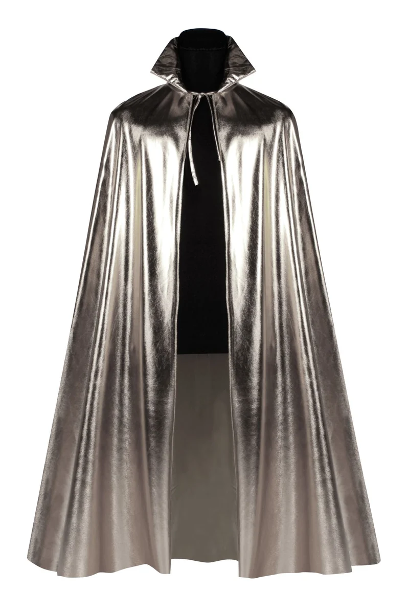 Silberner Metallic Umhang zum Kostüm | 130 cm