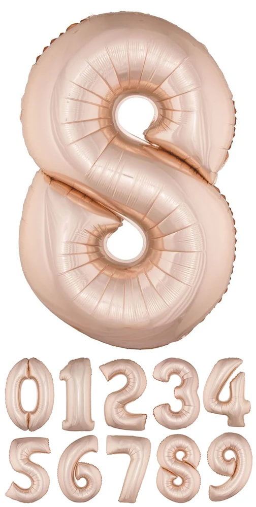 XXL Zahlen Folienballon 100 cm - Roségold
