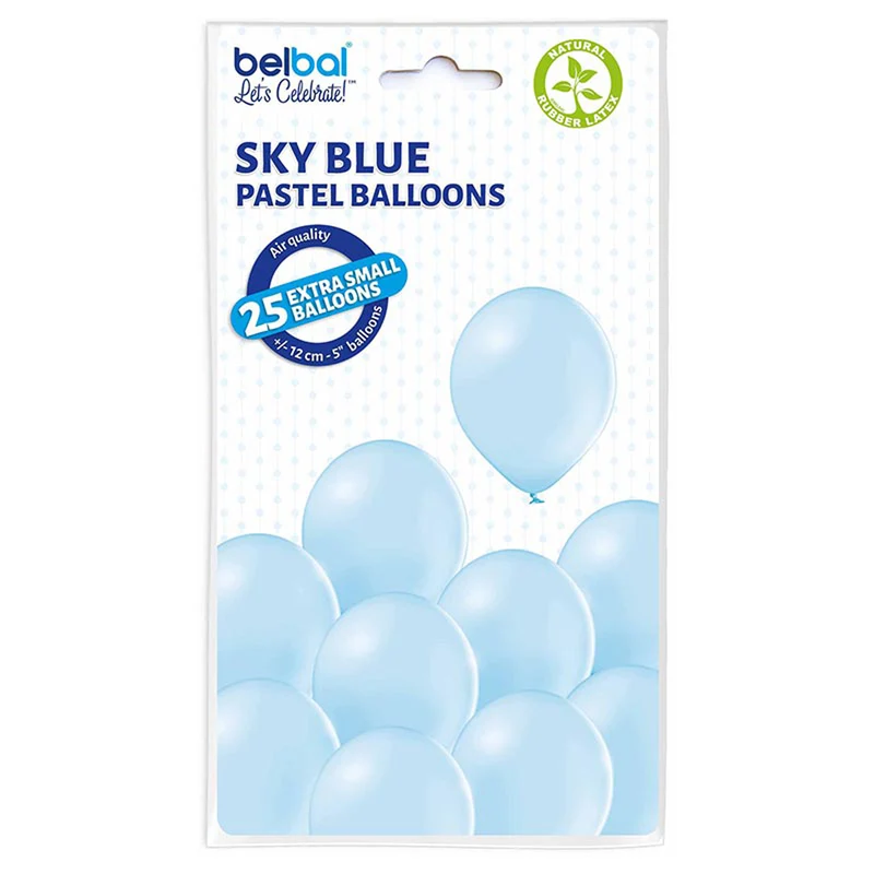 25 Stk. Luftballon Unifarben Ø 12cm | Hellblau #003