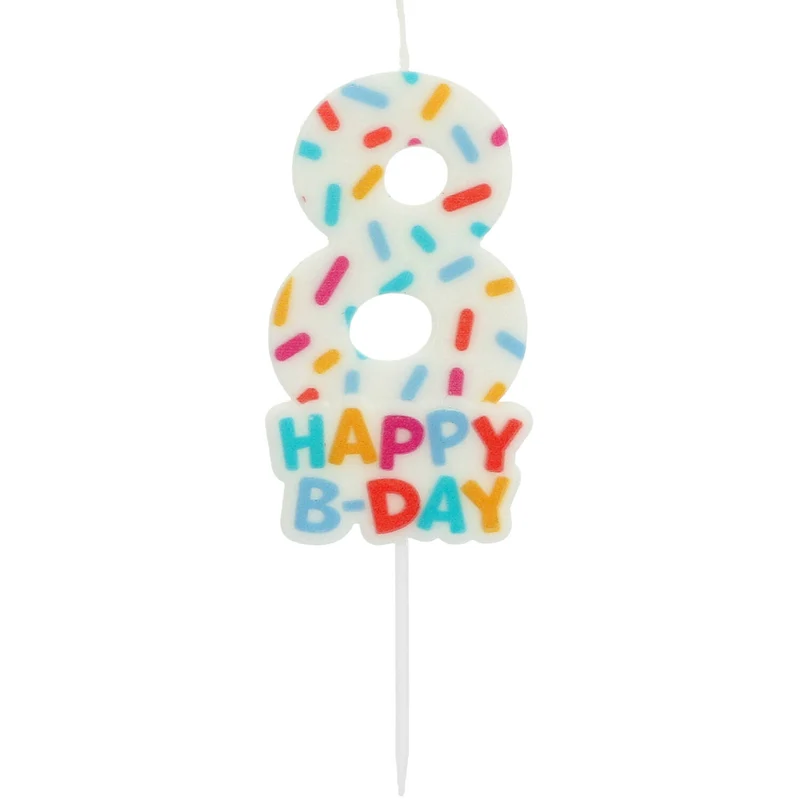 Zahlenkerze Geburtstag "Cozy Sprinkles" 7 cm | Bunt