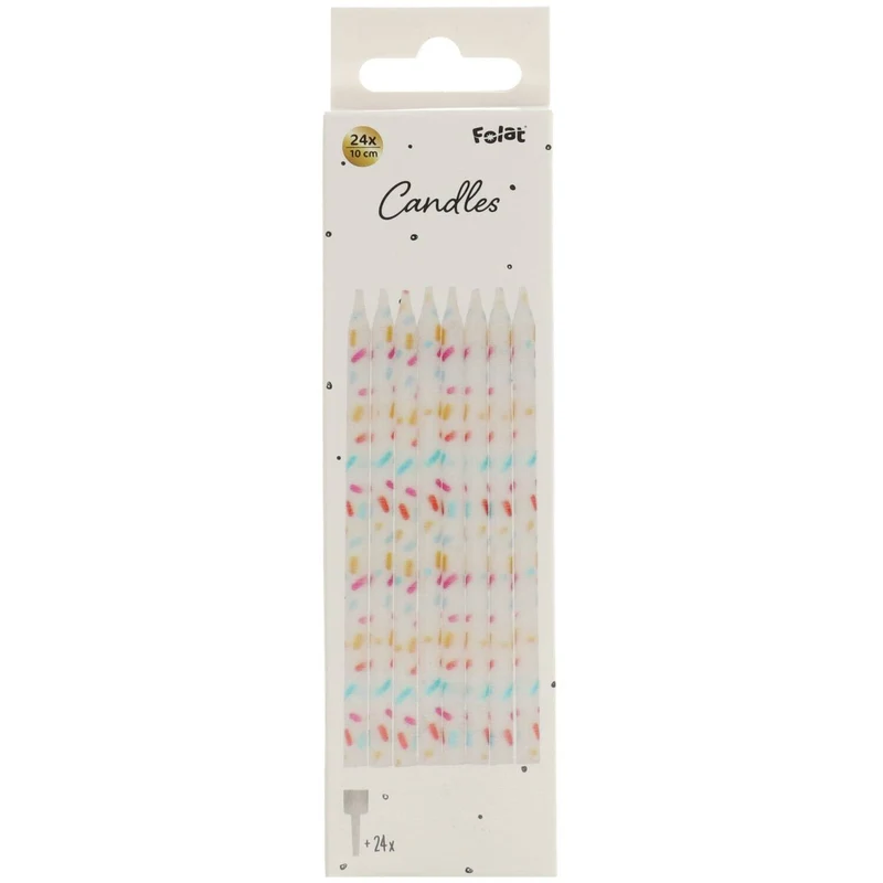 24 Kerzen Cozy Sprinkles | 10 cm Mehrfarbig