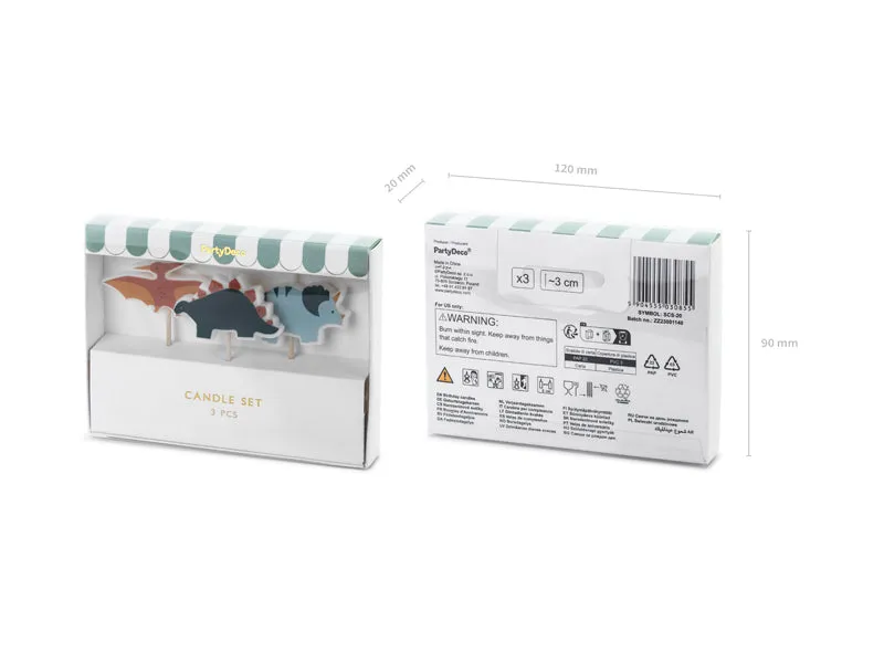 Geburtstagskerzen Dinosaurier | 3 cm - 3 Stk.