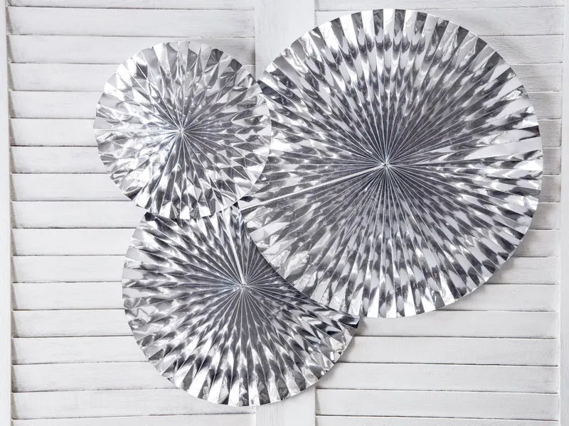 Dekofächer Metall Uni 40/32/23cm/3St. Silber