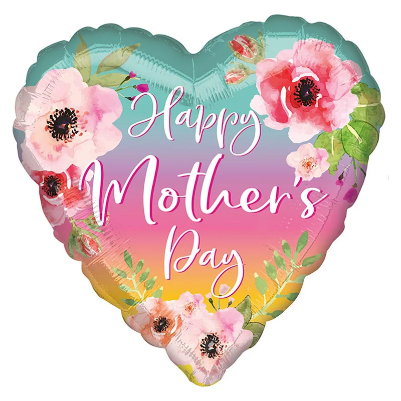 34"/80cm Folienballon Happy Mothersday | Blumen Ombre P32