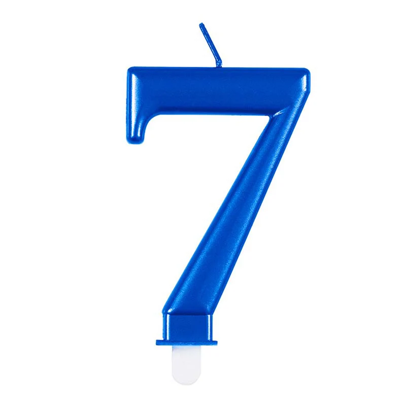 Zahlenkerze Blau #7