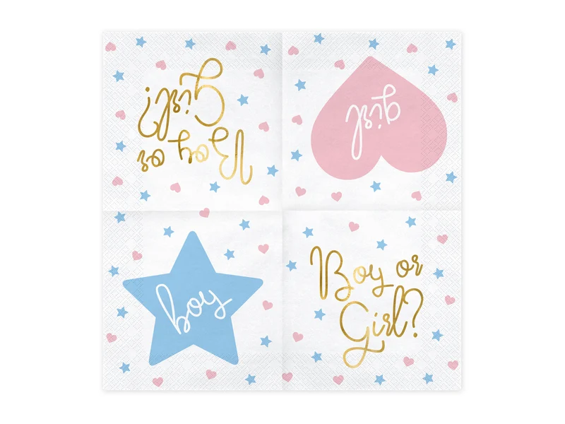 Servietten "Boy or Girl" - Gold | 20Stk./33x33cm