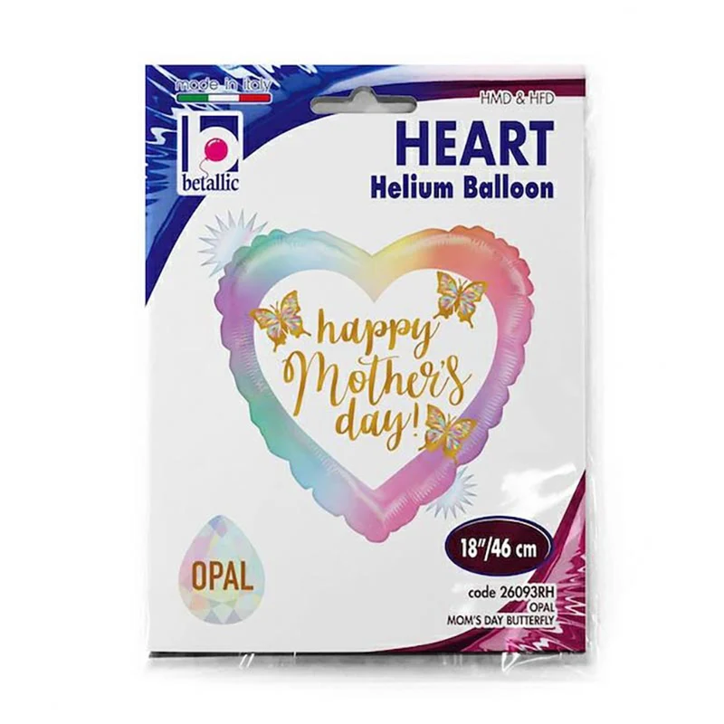18"/Ø46cm Herz Folienballon "Muttertag Opal" Holo