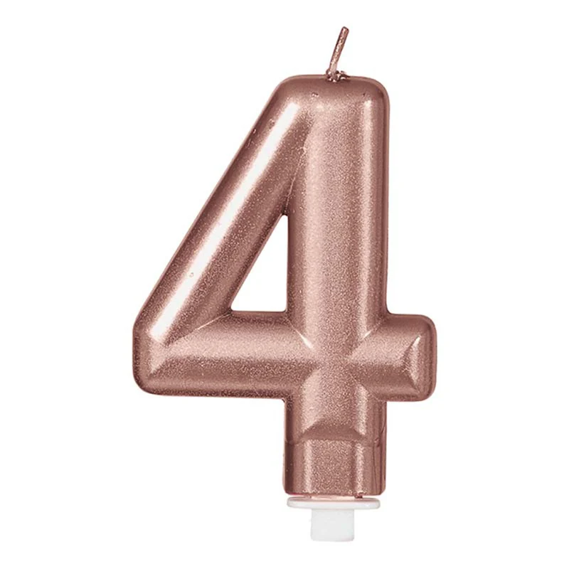 Zahlenkerze 4 Rosegold