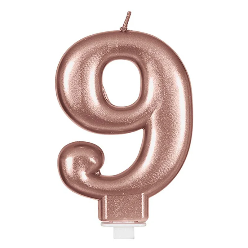 Zahlenkerze 9 Rosegold