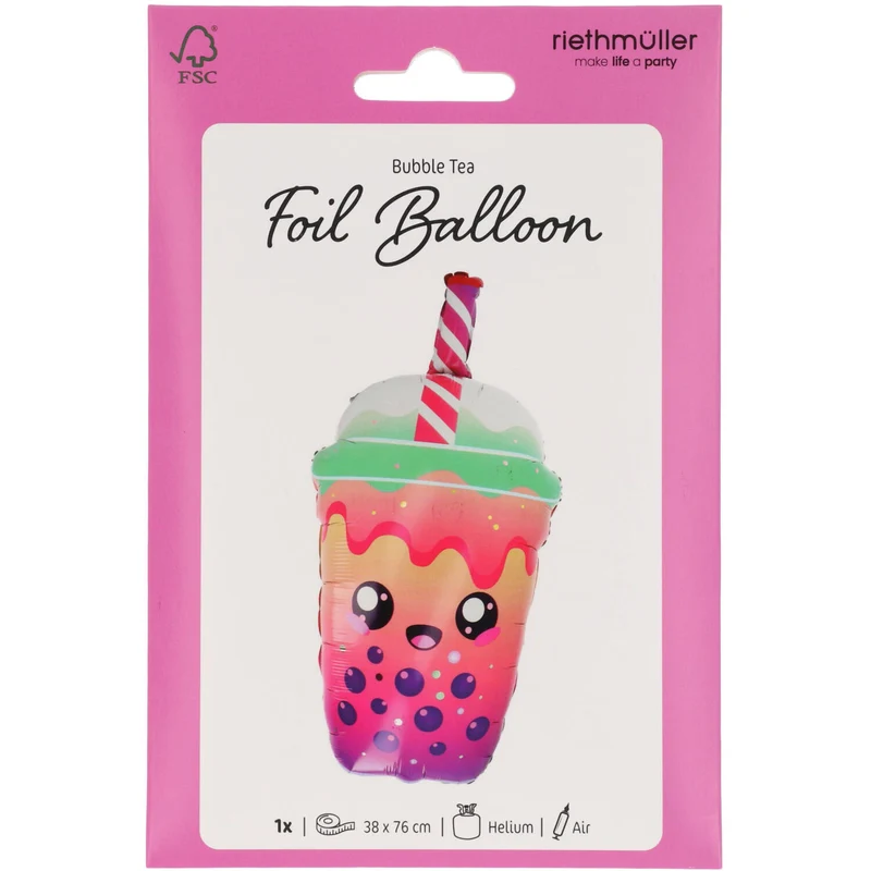 Shape Folienballon "Bubble Tea" | 38x76 cm