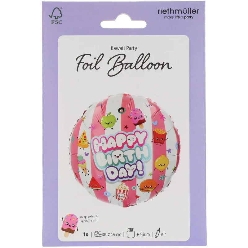 18"/Ø45cm Folienballon "Kawaii Party"