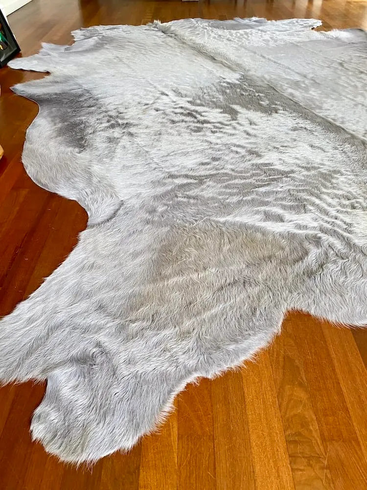 Kuhfell Teppich in hell Grau XXL 5,5m²