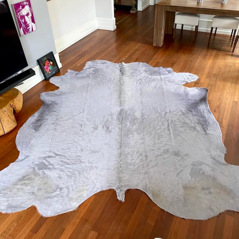 Kuhfell Teppich in hell Grau XXL 5,5m²