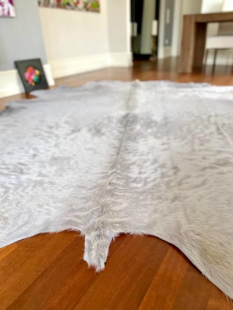 Kuhfell Teppich in hell Grau XXL 5,5m²