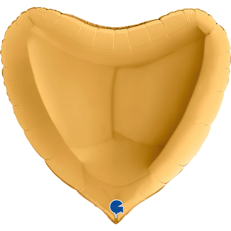 36"/Ø91cm Folienballon Uni Herz | Gold