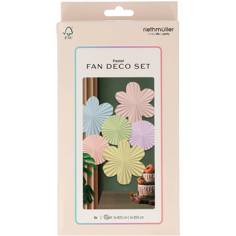 Dreamy Pastels Deko-Fächer-Set | 6 Stück