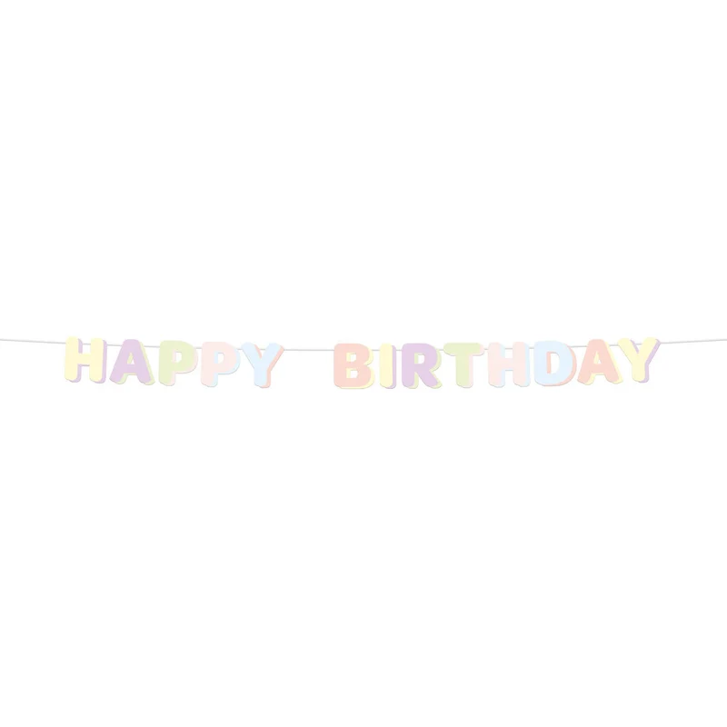 Dreamy Pastels Girlande "Happy Birthday" Papier | 1,8m