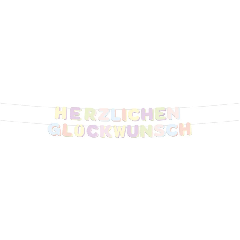 Dreamy Pastels Girlande "Herzlichen Glückwunsch" | 3m