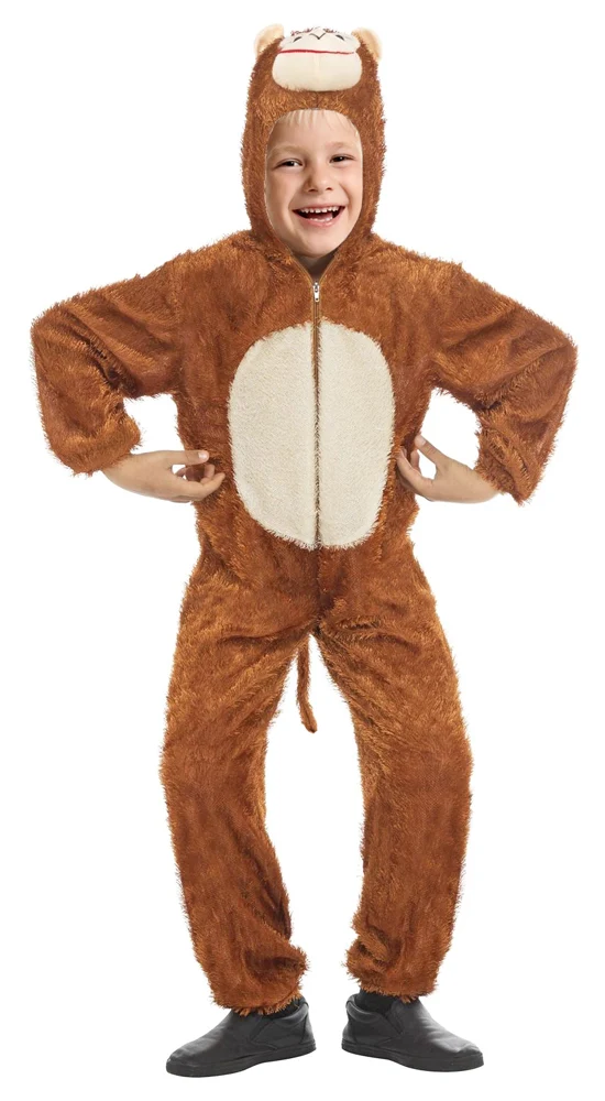Affe Tierkostüm für Kinder - Overall mit Kapuze 46548